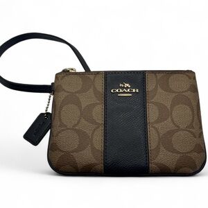 Coach Corner Zip Wristlet in Signature Canvas